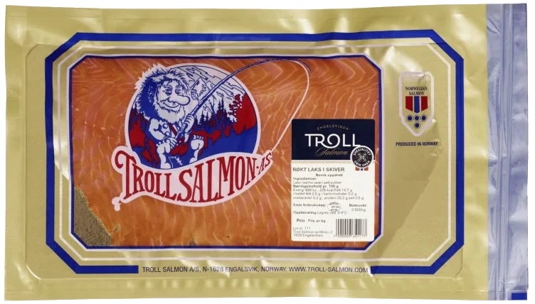 Laks Røkt skivet 500g Troll