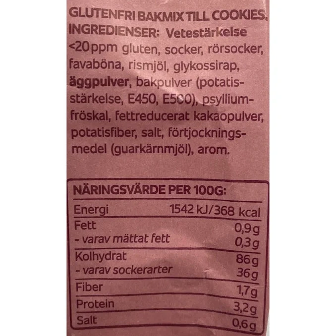 Bakmix Sega Cookies Glutenfri