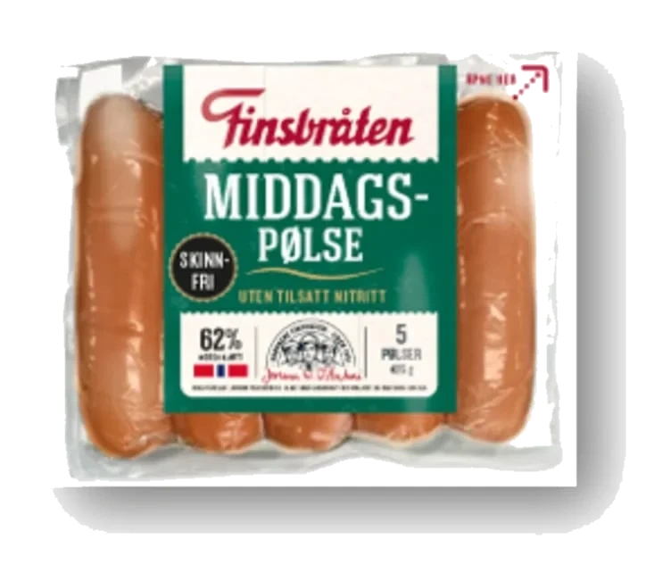 Middagspølse Skinnfri 425g Finsbråten