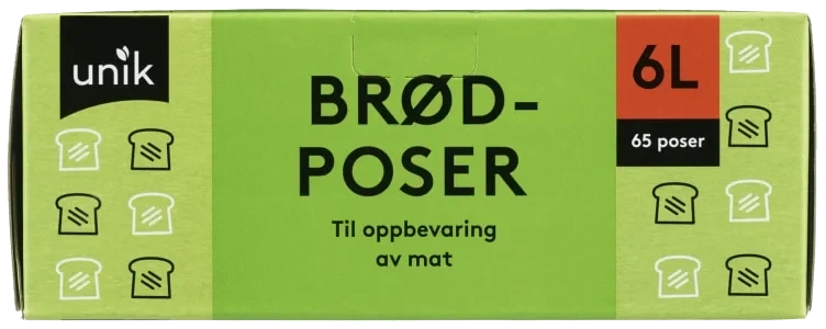 Brødposer 6l 65stk Unik