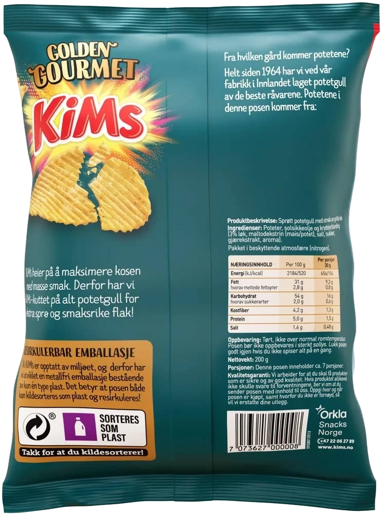 KiMs Golden gourmet grillet løk potetgull