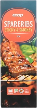 Coop Spareribs Svin Sticky And Smokey 800g