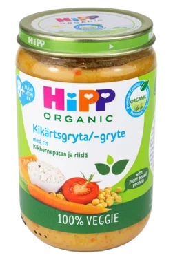 Hipp Kikertgryte med Grønnsaker og Ris 8mdr 220g