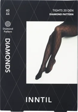 Tights, 20 den, Black With Diamond Pattern, 40-44