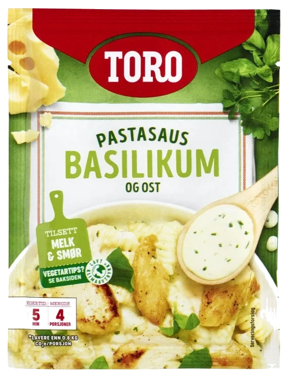Pastasaus Basilikum Ost 32g Toro