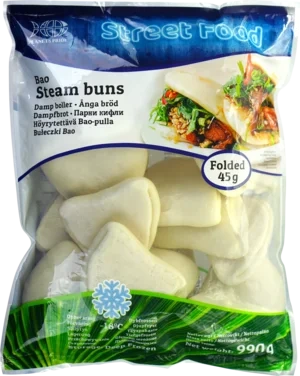 Hvide Bao Buns, Foldede, 45g/stk