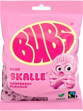 Bringebær Skumskalle 90g Bubs