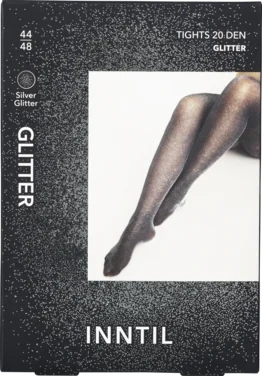 Tights, 20 den, Black/silver Glitter, 44-48