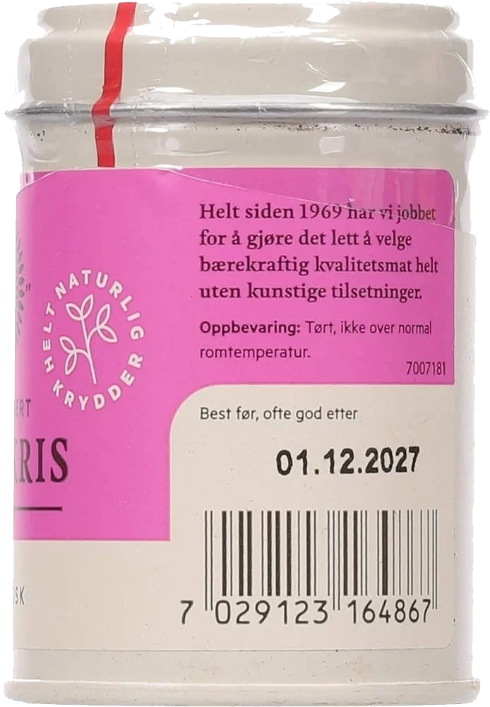 Økologisk pulverisert rålakris