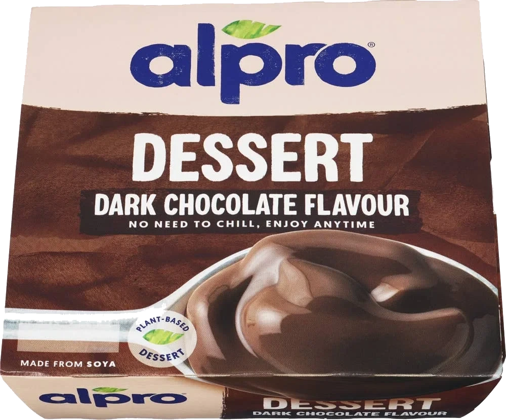 Soyadessert med mørk sjokolade