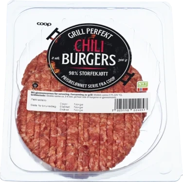 Coop Gp Chili Burgers 300g