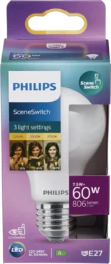 Led Sceneswitch 60w E27 Normal 3 Lysinnstillinger Philips