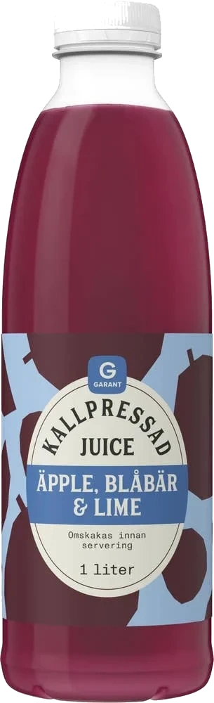 Kallpressad Juice Äpple, Blåbär & Lime