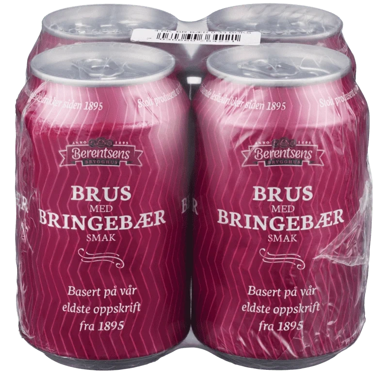 Bringebærbrus 4stk x 0,33l, 1,32l