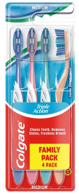 Colgate Tannbørste Triple Action 4pk