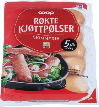 Kjøttpølse Skinnfri 500g Coop