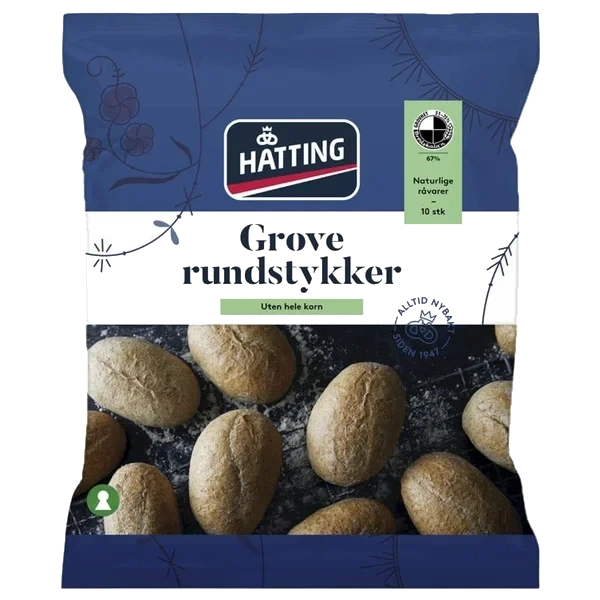 Rundstykker Grove 10 Stk 600g Hatting