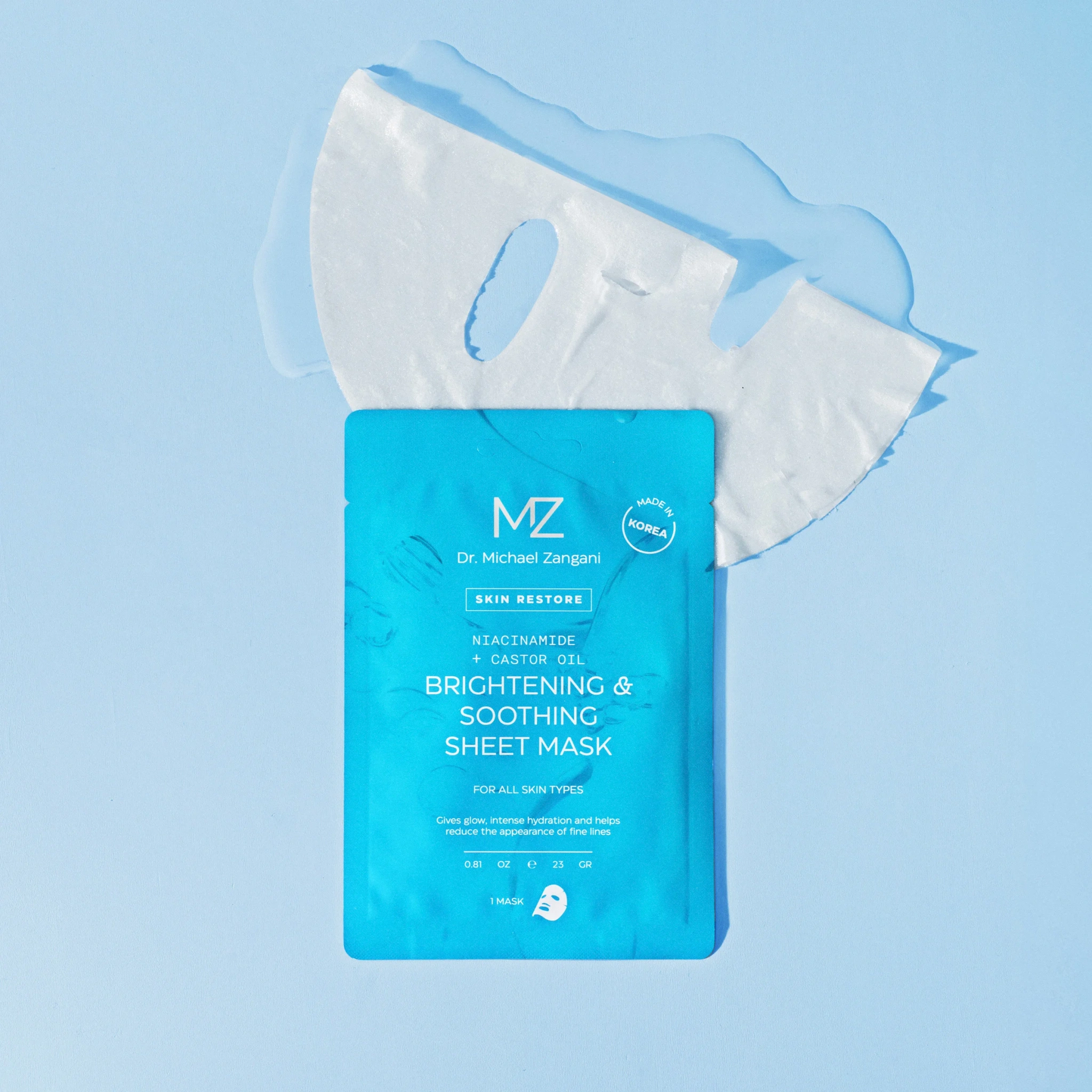 Dr. Michael Zangani Brightening & Soothing Sheet Mask, 1 stk.