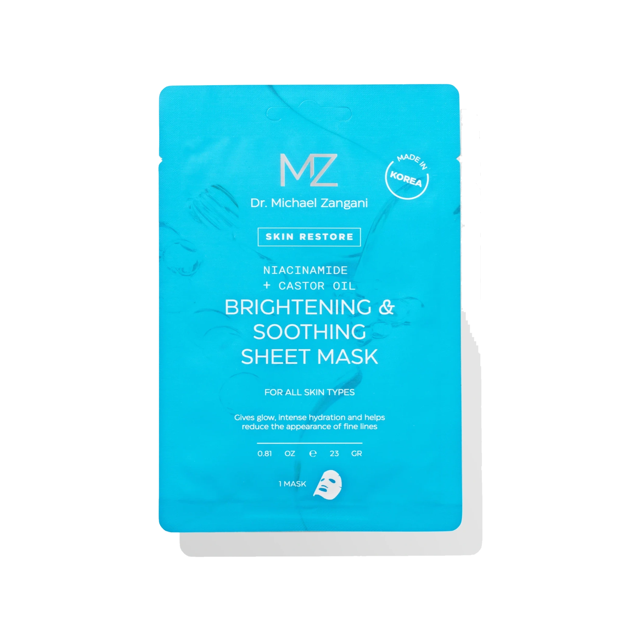 Dr. Michael Zangani Brightening & Soothing Sheet Mask, 1 stk.