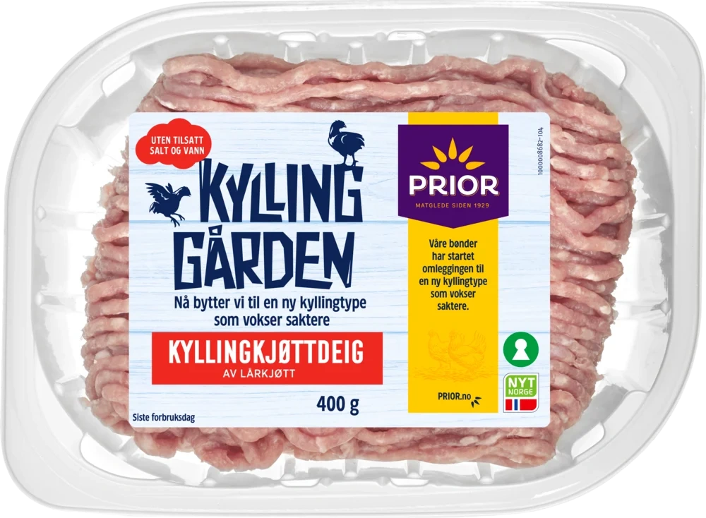KyllingGården kjøttdeig av kylling u/salt og vann 400g