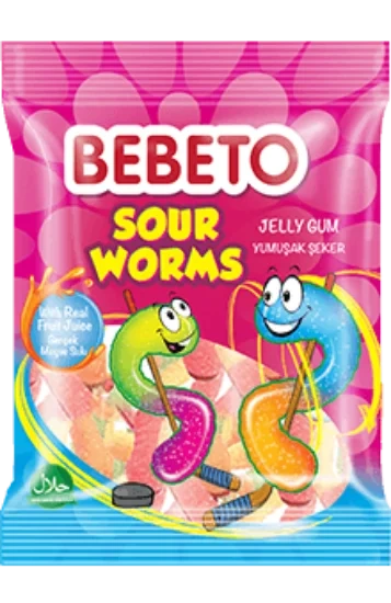 Bebeto Sour Worms 80g
