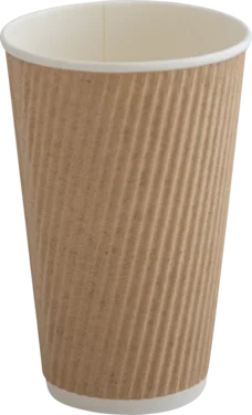 Kaffebeger, Abena Gastro, 13,4cm, Ø9cm, 48 Cl, 16 Oz, Brun, Pe/papp, Ripple Wall