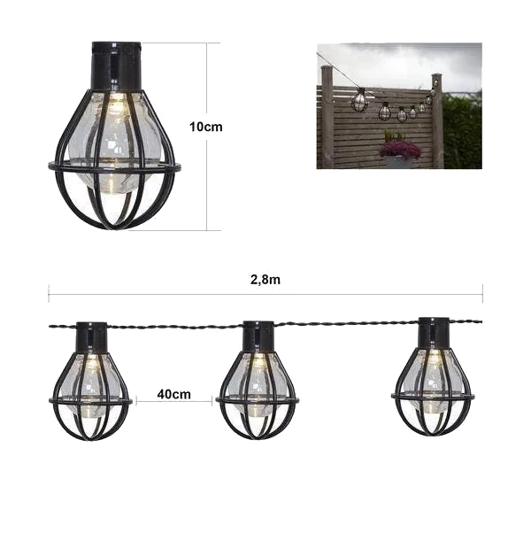 Ljusslinga Cage Svart 280cm