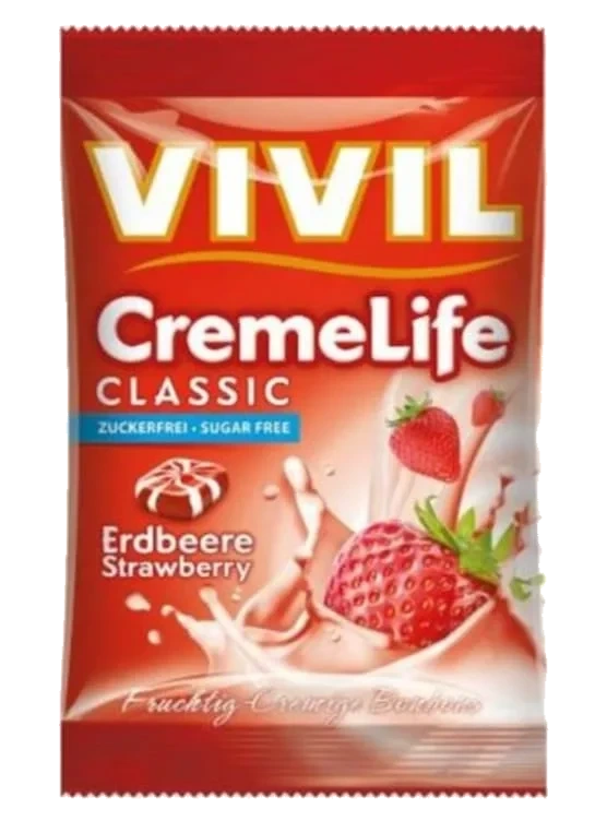 Kremdrops Jordbær Sukkerfri 110g Vivil