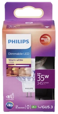 Led Spot Mr16 35w Gu5.3 36d Warmglow Dimmable Philips