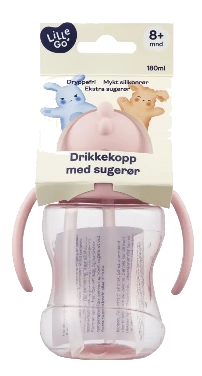 Drikkekopp m/sugerør 180ml Lillego