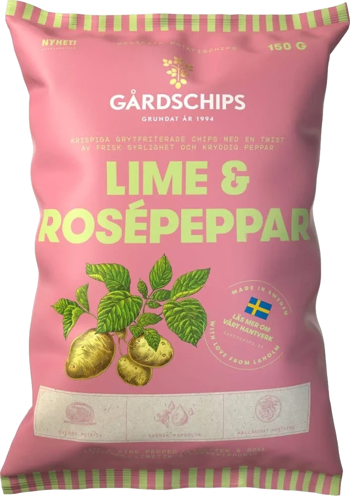 Chips Lime & Rosépeppar