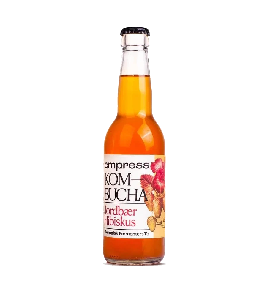 Jordbær hibiskus kombucha