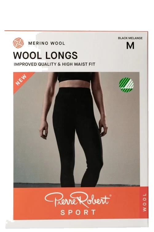 Wool Longs Sport Black Melange S Pierre-Robert