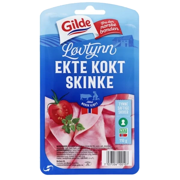 Ekte Kokt Skinke Løvtynn 110g Enh