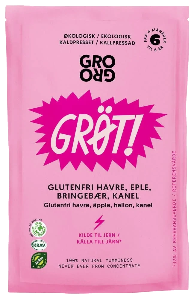 Grøt med bringebær og kanel
