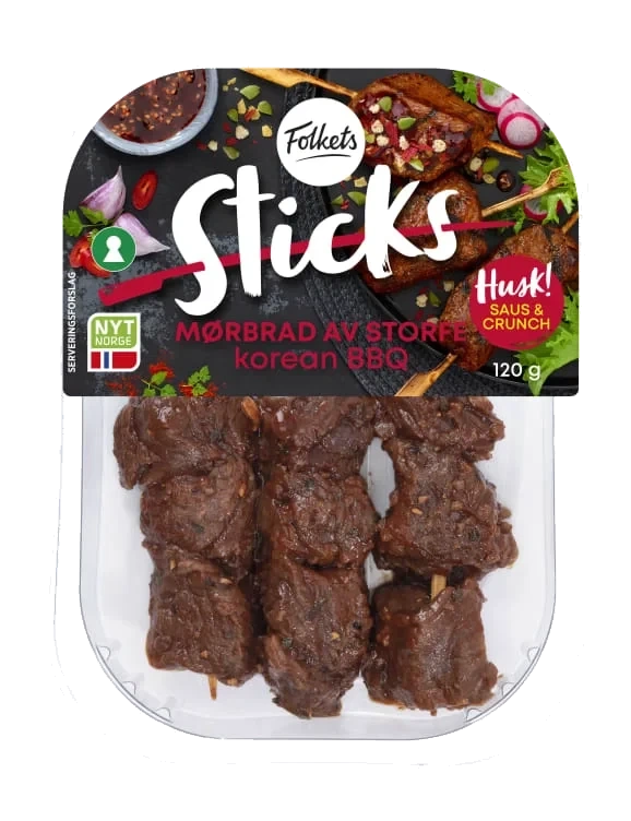 Mørbrad Sticks Korean Bbq 120g Folkets