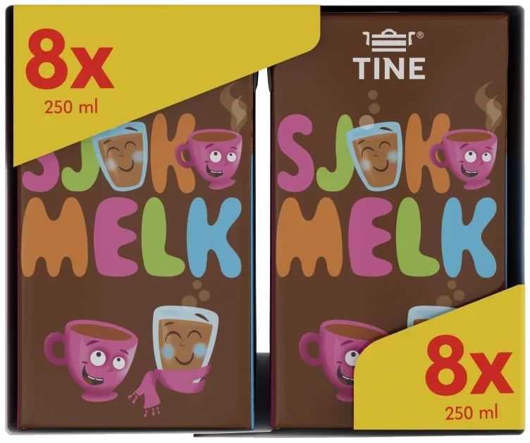 Sjokomelk 8x250ml Tine
