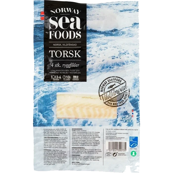 Torskrygg 4-p 500g Norway Seafoods