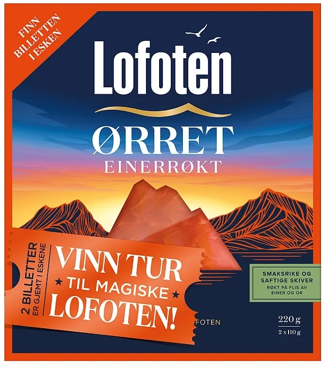 Ørret Einerrøkt Skivet 220g Lofoten