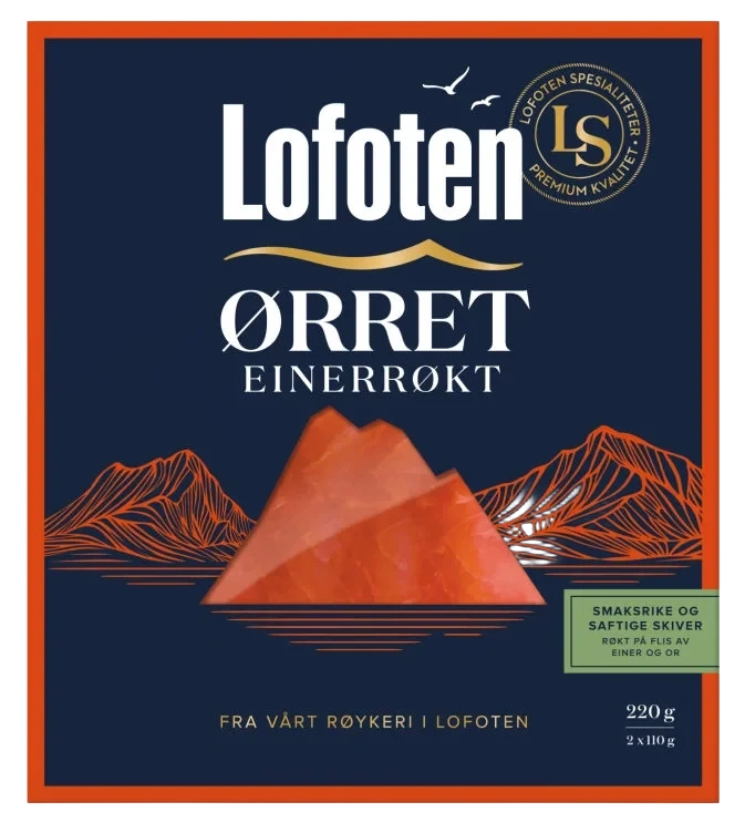 Ørret Einerrøkt skivet 220g Lofoten