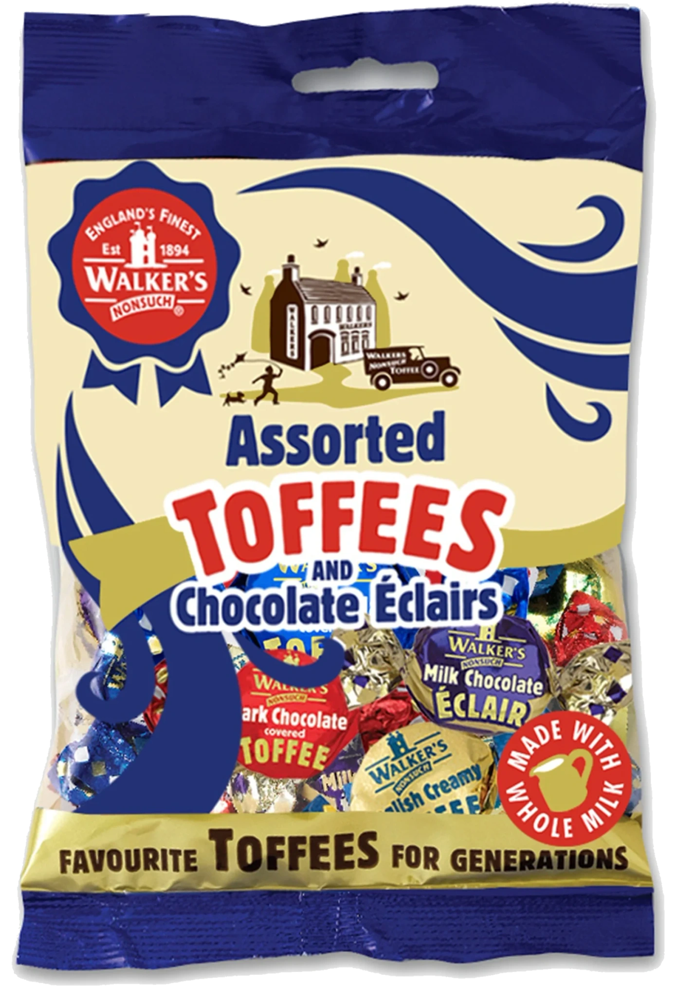 Ass.toffees&choc Eclairs 150g Walkers