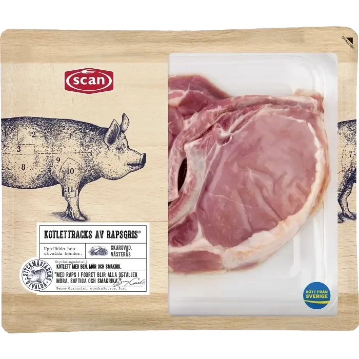 Kotlettracks Färsk av rapsgris ca 600g Scan