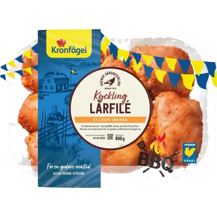 Kyckling lårfilé st Louis BBQ 800g Kronfågel