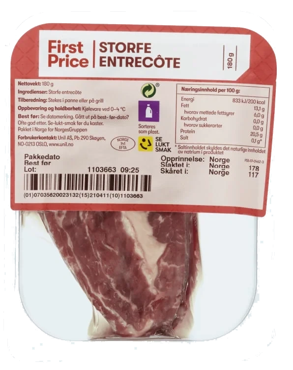 Storfe Entrecote 180g First Price