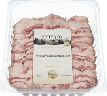 Kylling Ryggfilet m/Skinn og Bein 2 kg