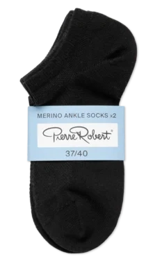 Ankle Socks Merino Black 37-40 Pierre Robert