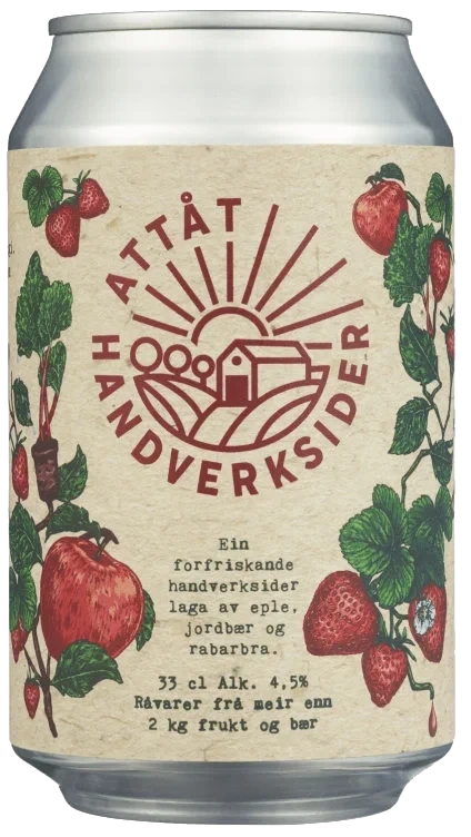 Attåt Sider Eple - Jordbær - Rabarbra 4.5%