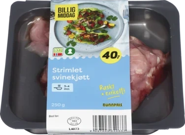 SVIN STRIMLER 250 g Billig middag