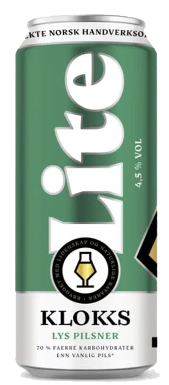 Klokks Lys Lite Pilsner 0,5lx6 boks Klokk&Co