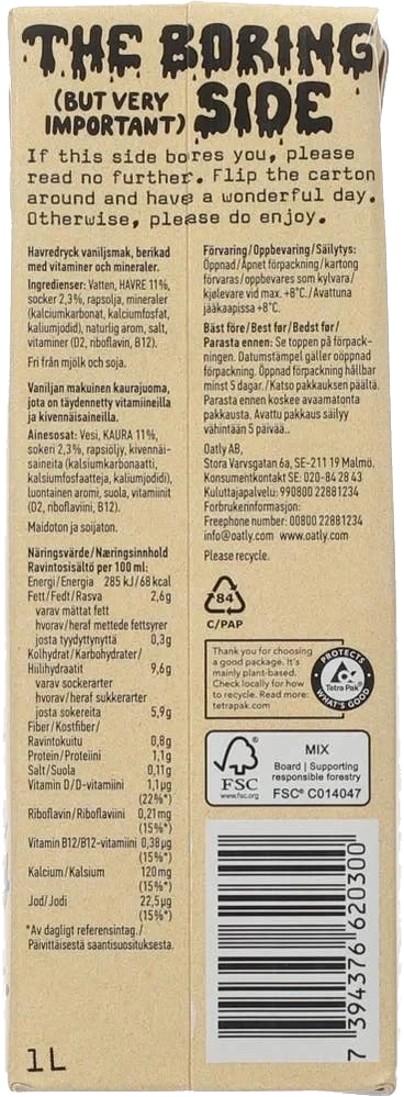 Havredrikk vaniljesmak